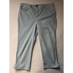 NYDJ Lift Tuck Technology Light Wash Blue Stretch Crop Pants Jeans Womens 16